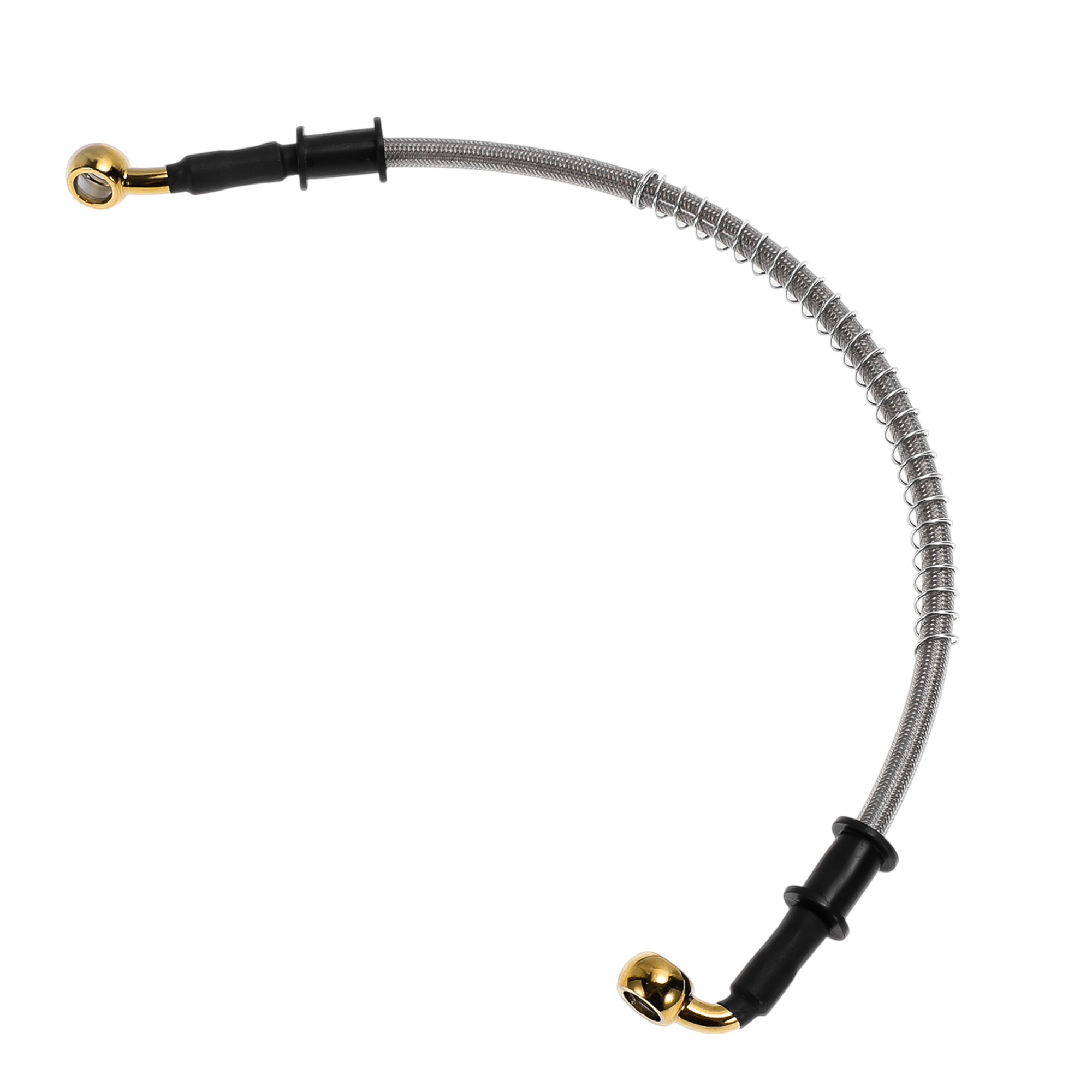 Braided Line - Motoforti 40 cm Motorrad-Bremskupplungsölschlauchleitung, silberfarben