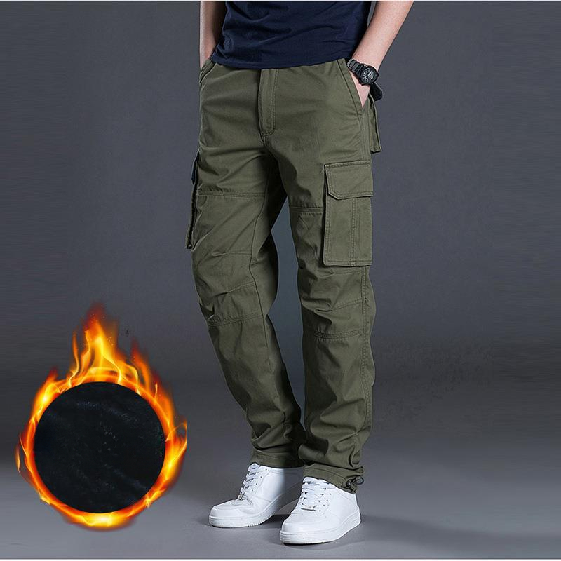 Fly Line - Herren Fleece-Gefütterte Cargohose Winter Baumwolle Dicke