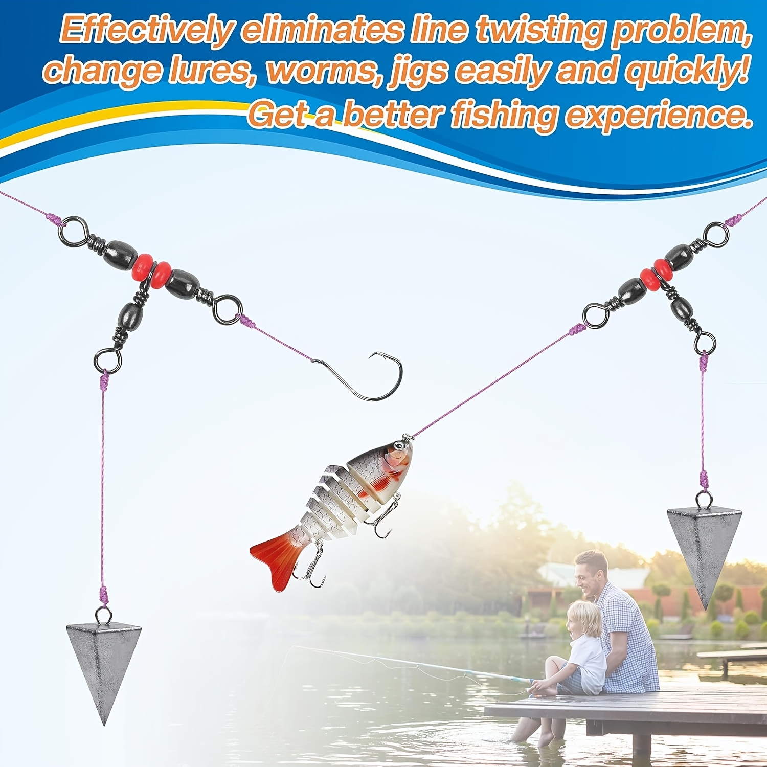 3 Dreifege-Wirbel, dreifach dr – Monofilament Line Bewertung und Preis