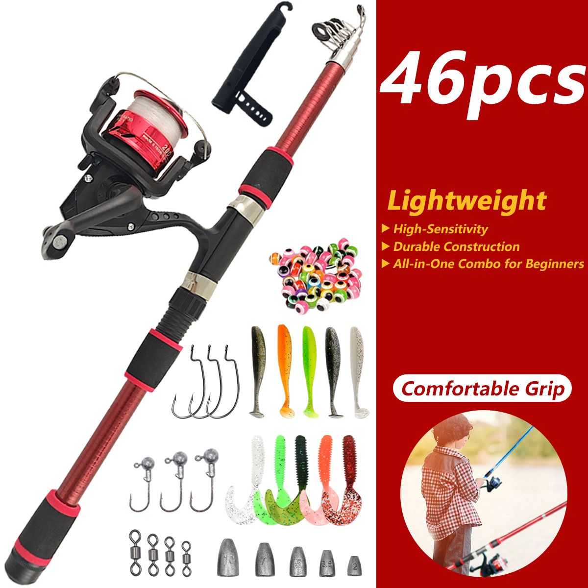 46-teiliges Teleskop-Angelrute – Freshwater Line Bewertung und Preis